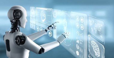 Gelecekteki tıbbi teknoloji yapay zeka robotu tarafından kontrol ediliyor.