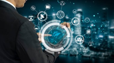 Akıllı şehirde gelişmiş iletişim ve küresel internet ağı bağlantısı