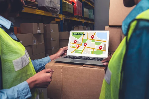 Warehouse management software application in computer for real time monitoring