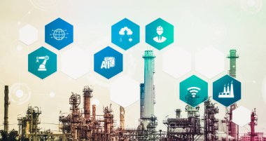 Sanayi 4.0 teknoloji konsepti - Dördüncü endüstriyel devrim için akıllı fabrika