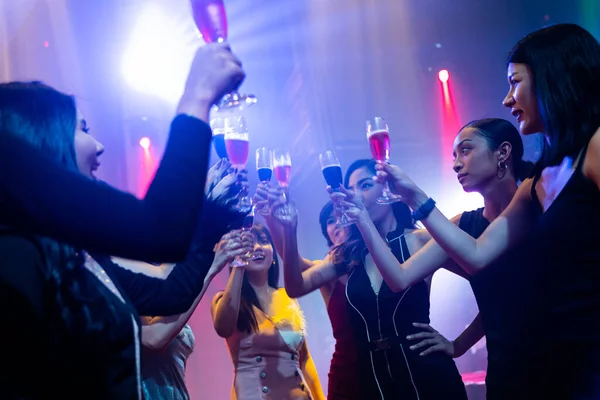 Young people celebrating a party, drink and dance