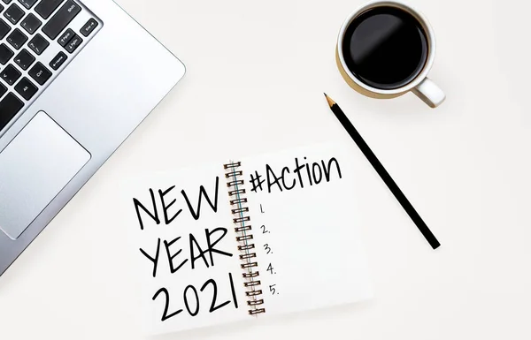 2021 Happy New Year Resolution Goal List — Stock Photo, Image