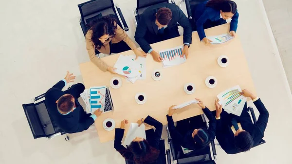 Gente de negocios reunión de grupo disparado desde la vista superior — Foto de Stock
