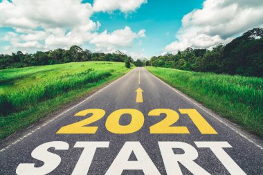 2021 Yeni Yıl Yolculuğu ve gelecek vizyon konsepti .