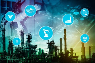 Sanayi 4.0 teknoloji konsepti - Dördüncü endüstriyel devrim için akıllı fabrika