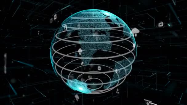 Konsep inovasi teknologi siber digital Industry 4.0 — Stok Video