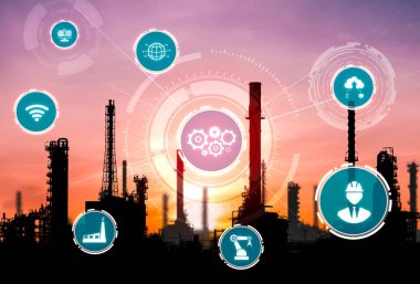 Sanayi 4.0 teknoloji konsepti - Dördüncü endüstriyel devrim için akıllı fabrika