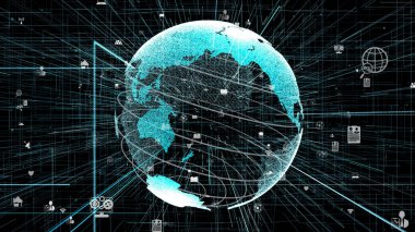 Genel çevrimiçi internet ağı ve IOT konsepti