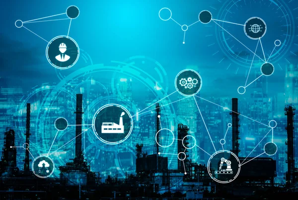 Technologie-Konzept Industrie 4.0 - Smart Factory für die vierte industrielle Revolution — Stockfoto