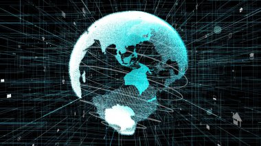 Genel çevrimiçi internet ağı ve IOT konsepti