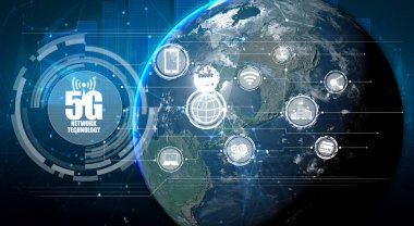 3D illüstrasyon uluslararası iletişim ve gelişmiş internet ağı .