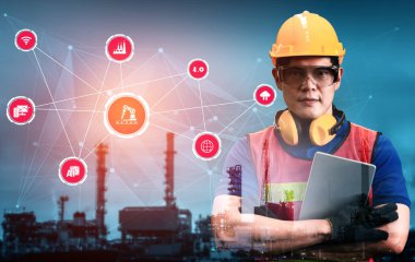 Mühendislik teknolojisi ve endüstri 4.0 akıllı fabrika konsepti