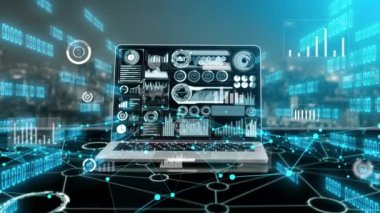 İş verilerinin ve finansal figürlerin yaratıcı görüntüsü