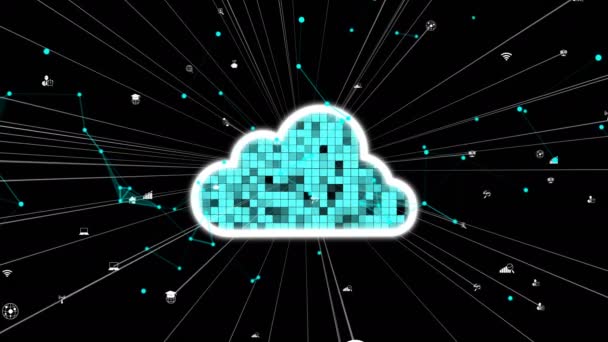 Technologie cloud computingu a ukládání dat pro budoucí inovace — Stock video