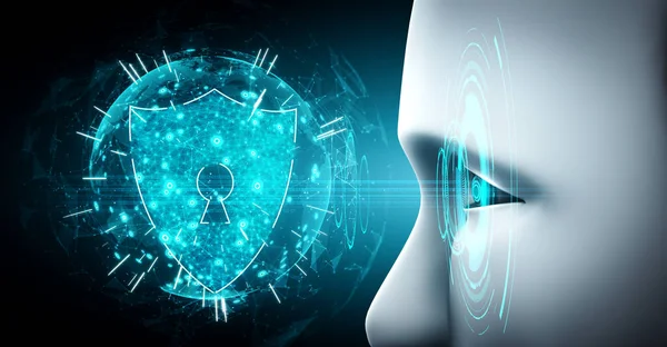 AI robot using cyber security to protect information privacy