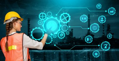 Mühendislik teknolojisi ve endüstri 4.0 akıllı fabrika konsepti