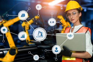 Mühendislik teknolojisi ve endüstri 4.0 akıllı fabrika konsepti