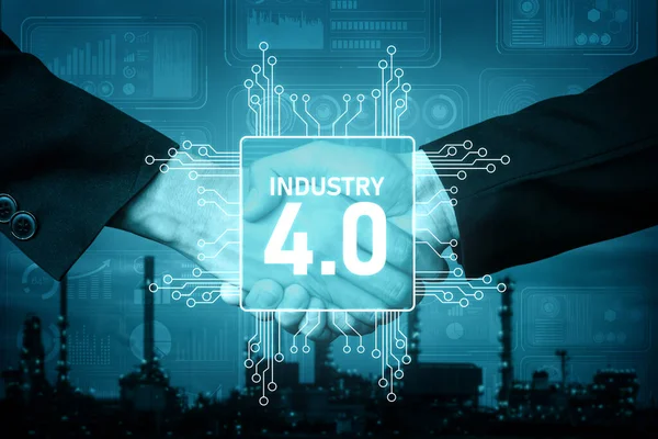 Tecnología de ingeniería e industria 4.0 concepto de fábrica inteligente —  Fotos de Stock