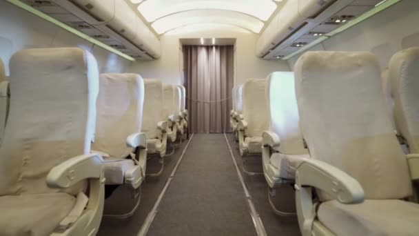 Wnętrze kabiny samolotu bez pasażera. — Wideo stockowe