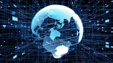 Genel çevrimiçi internet ağı ve IOT konsepti