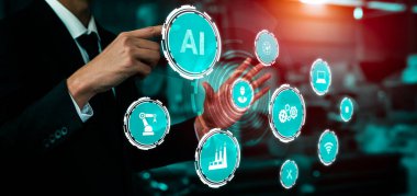 Sanayi 4.0 teknoloji konsepti - Dördüncü endüstriyel devrim için akıllı fabrika