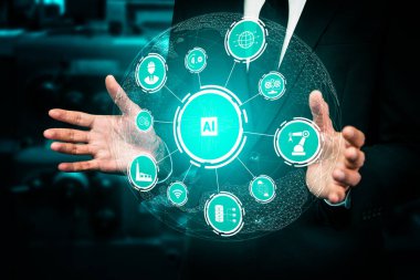 Sanayi 4.0 teknoloji konsepti - Dördüncü endüstriyel devrim için akıllı fabrika