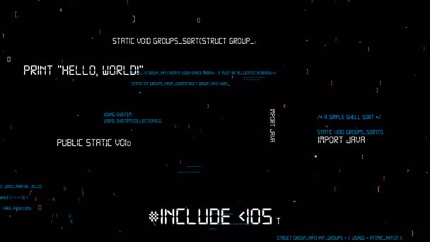 Programming source code abstract background — Stock Video