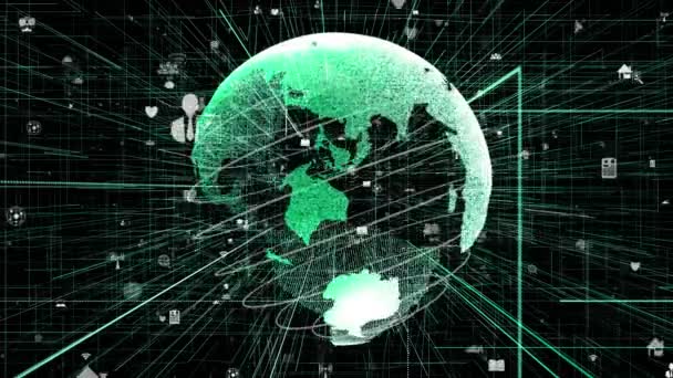 ( 영어 ) Global online Internet Network and Internet of things IOT conception — 비디오