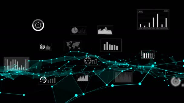 Ділові дані та фінансові показники графічні — стокове відео