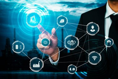 Sanayi 4.0 teknoloji konsepti - Dördüncü endüstriyel devrim için akıllı fabrika