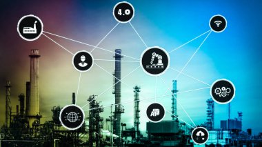 Sanayi 4.0 teknoloji konsepti - Dördüncü endüstriyel devrim için akıllı fabrika