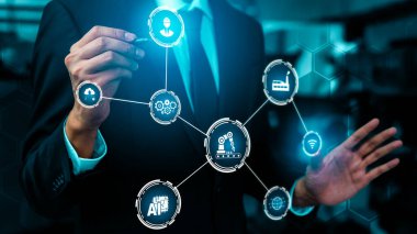 Sanayi 4.0 teknoloji konsepti - Dördüncü endüstriyel devrim için akıllı fabrika