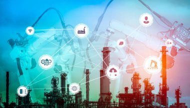 Sanayi 4.0 teknoloji konsepti - Dördüncü endüstriyel devrim için akıllı fabrika