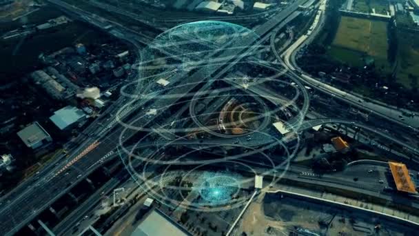 Connexion mondiale et modernisation du trafic dans les villes intelligentes — Video