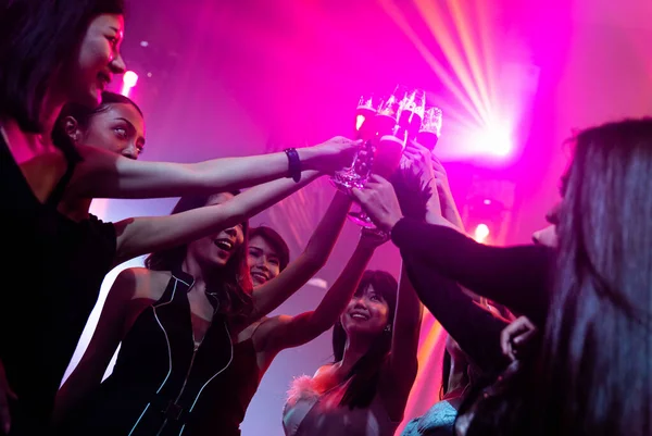 Young people celebrating a party, drink and dance