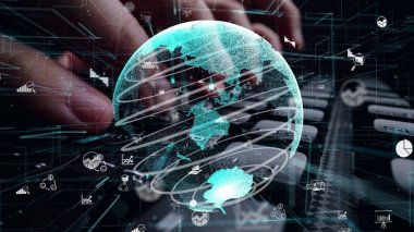 İşletme veri analizinin grafiği üzerinde çalışan adam