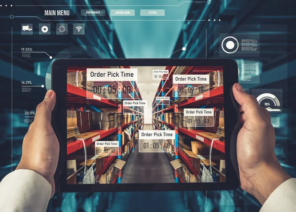 Smart warehouse management system using augmented reality technology — Stock Photo, Image