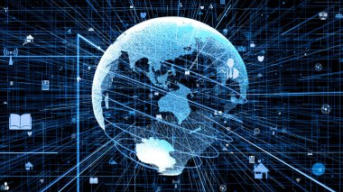 Genel çevrimiçi internet ağı ve IOT konsepti