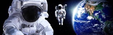 Astronot uzay yürüyüşü yaparken uzay istasyonu için çalışır.