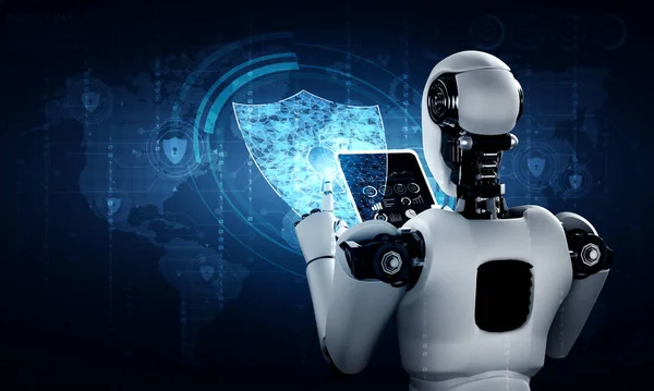 AI ρομπότ που χρησιμοποιεί την ασφάλεια στον κυβερνοχώρο για την προστασία της ιδιωτικής ζωής — Φωτογραφία Αρχείου