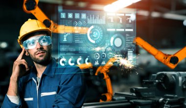 Dijital endüstri ve fabrika robotik teknolojisi için gelişmiş robot kol sistemi