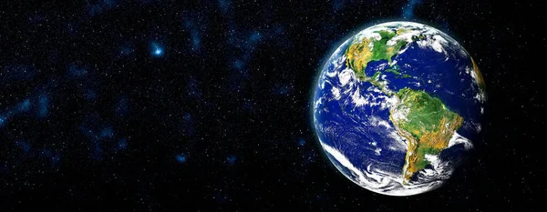 Planet earth globe view from space showing realistic earth surface and world map