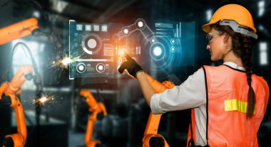 Dijital endüstri ve fabrika robotik teknolojisi için gelişmiş robot kol sistemi
