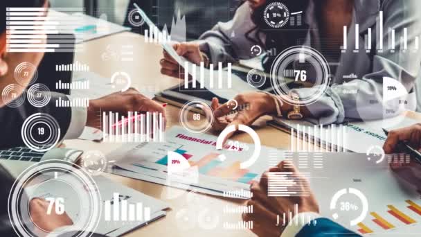 Visuais criativos de empresários em reunião de pessoal corporativo — Vídeo de Stock
