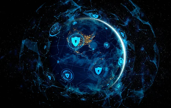 Technologie de cybersécurité et protection des données en ligne dans une perception innovante — Photo