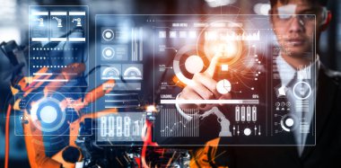 Dijital endüstri ve fabrika robotik teknolojisi için gelişmiş robot kol sistemi