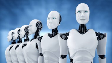 Robot insansı grubun 3 boyutlu çizimi