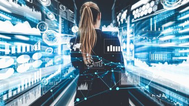 İş kadını yatırım uzmanı ve danışmanının yaratıcı görüntüsü