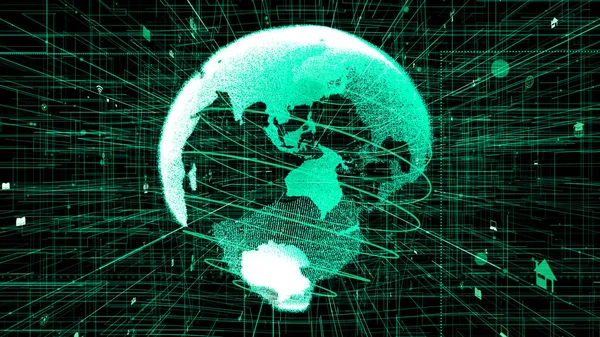 Глобальна інтернет-мережа та Інтернет речей концепція IOT — стокове фото