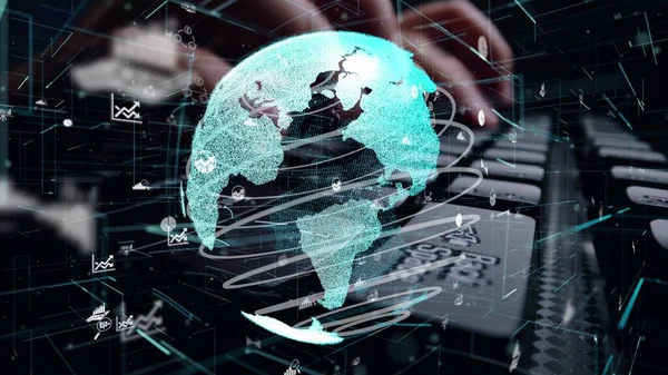 İşletme veri analizinin grafiği üzerinde çalışan adam